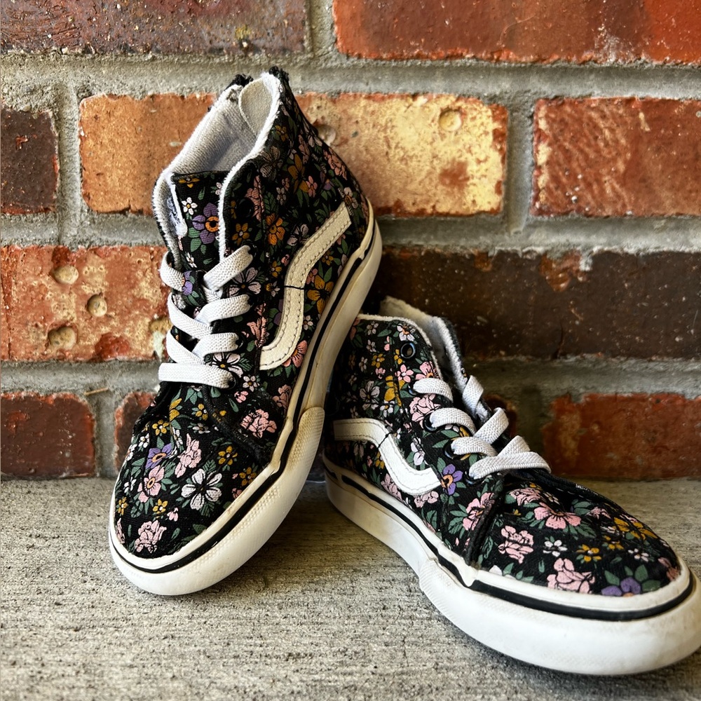 Girls high top Vans, floral pattern